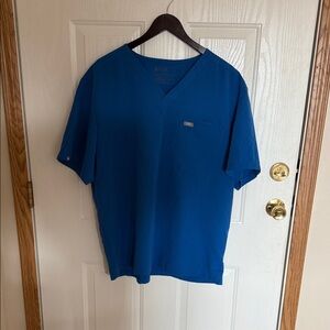 Figs Royal Blue V-Neck Men's Tee